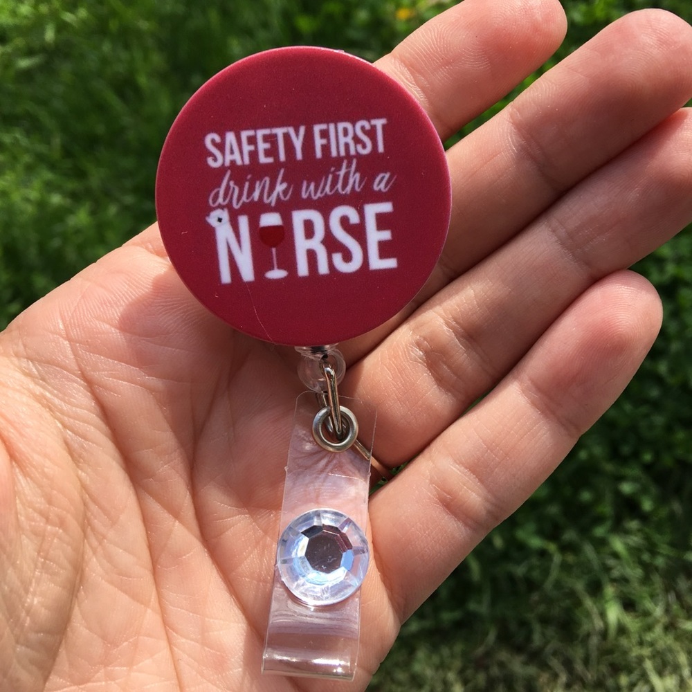 Registered Nurse Funny Retractable Badge Holder